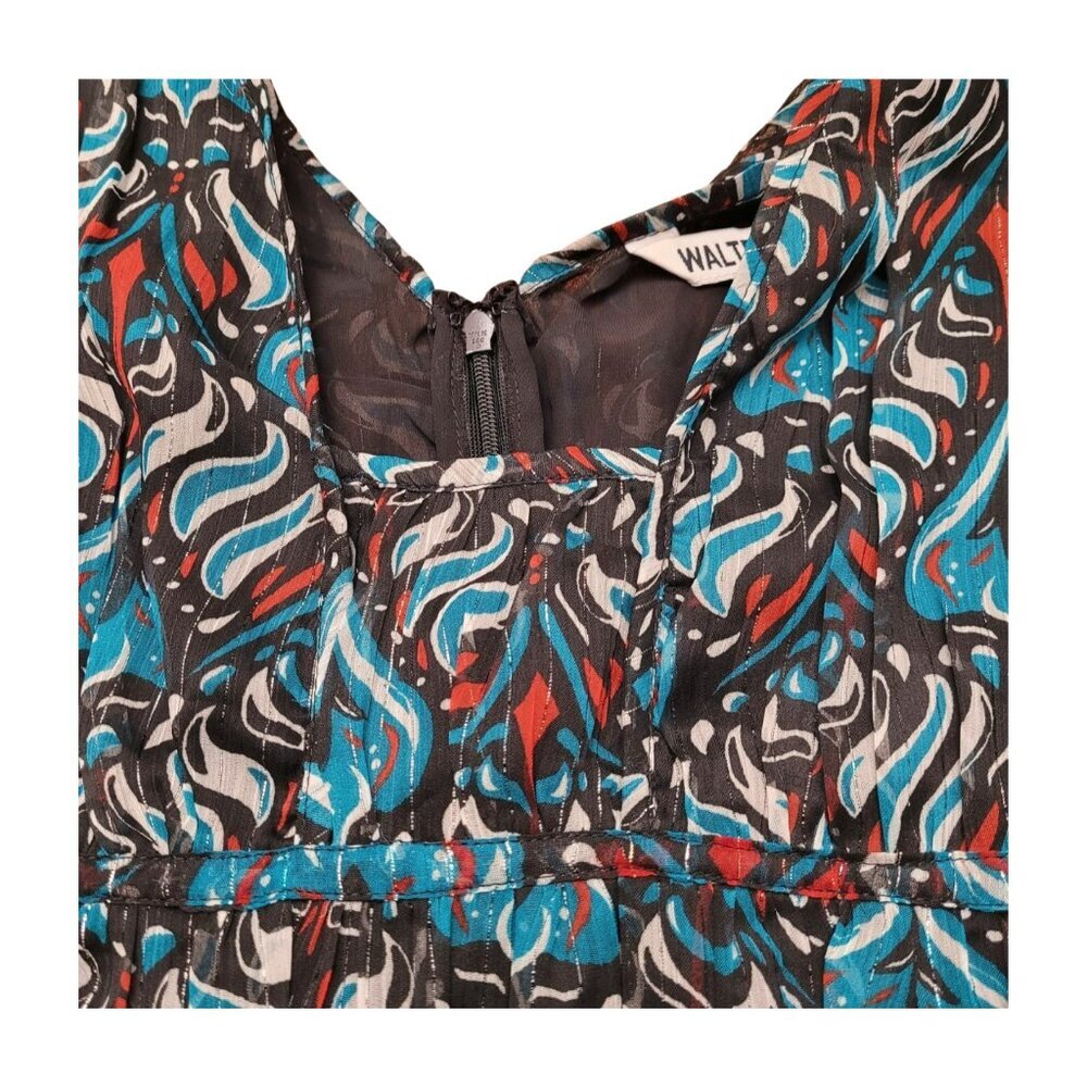 WALTER BAKER Misty Metallic Abstract Print A-Line Dress Sz Large L NWT - Picture 6 of 7